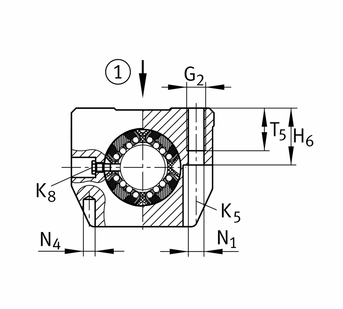 Узел с шарикоподшипником для линейного перемещения INA KTSG16-PP-AS