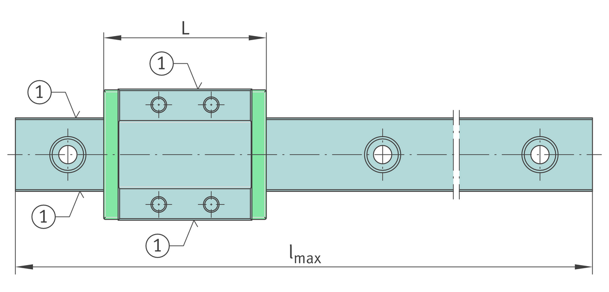Профильный рельс INA TKDM15X2000-E-W-EWL-G2