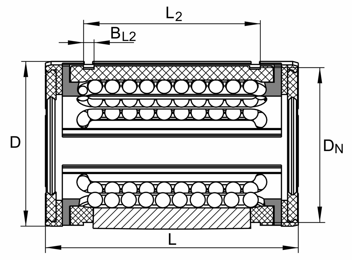 Шарикоподшипник для линейного перемещения INA KS50