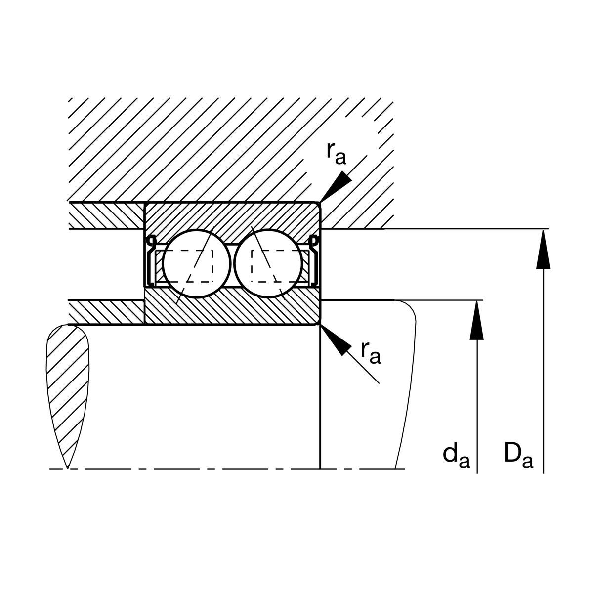 Радиально-упорный шарикоподшипник INA 3003-2RS (3003 2RS)