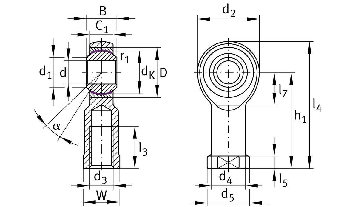 Шарнирная головка INA GIKR22-PW