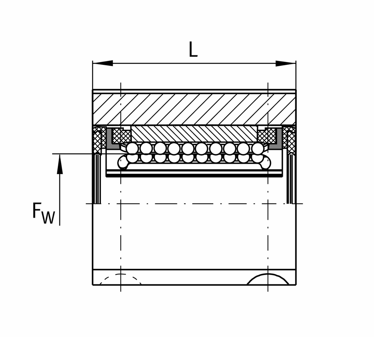 Узел с шарикоподшипником для линейного перемещения INA KGSNOS40-PP-AS