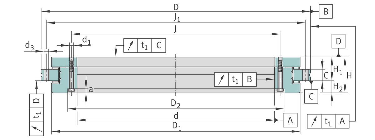 Упорно-радиальный роликоподшипник INA YRTA460
