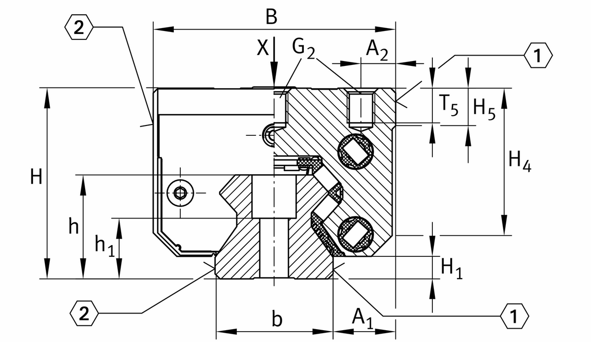 Каретка роликовой линейной направляющей качения с циркуляцией INA RWU65-F-SL