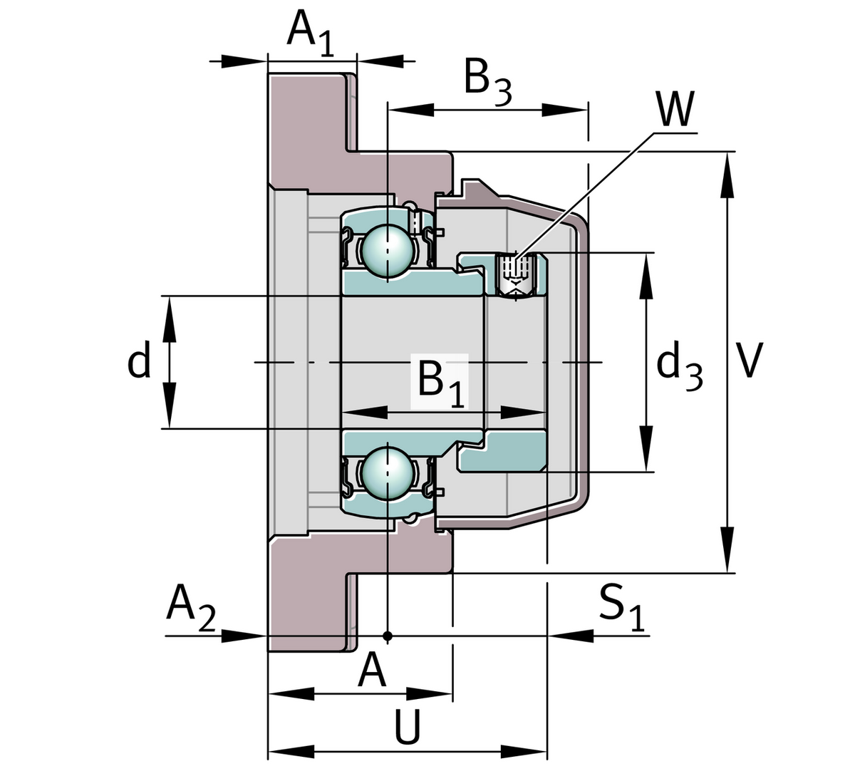 Фланцевый корпус INA RCJ25-TV-VA-FD
