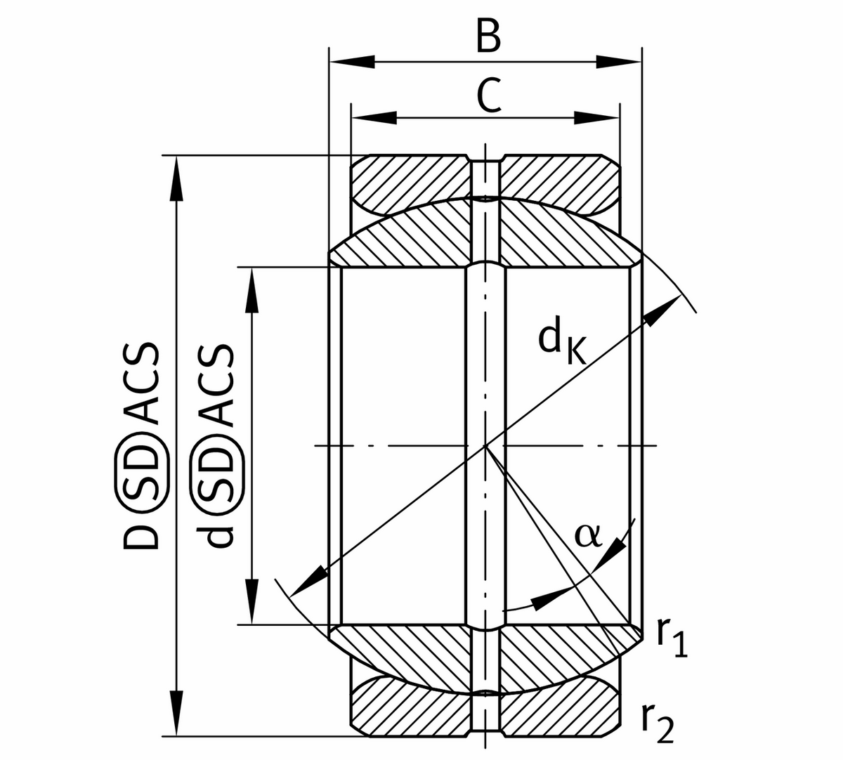Сферический шарнирный подшипник INA GE82-ZO-E