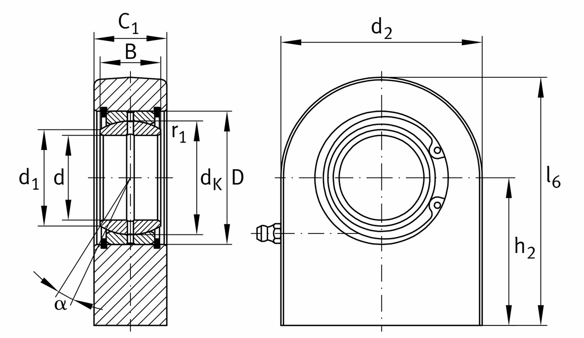 Шарнирная головка INA GF50-DO