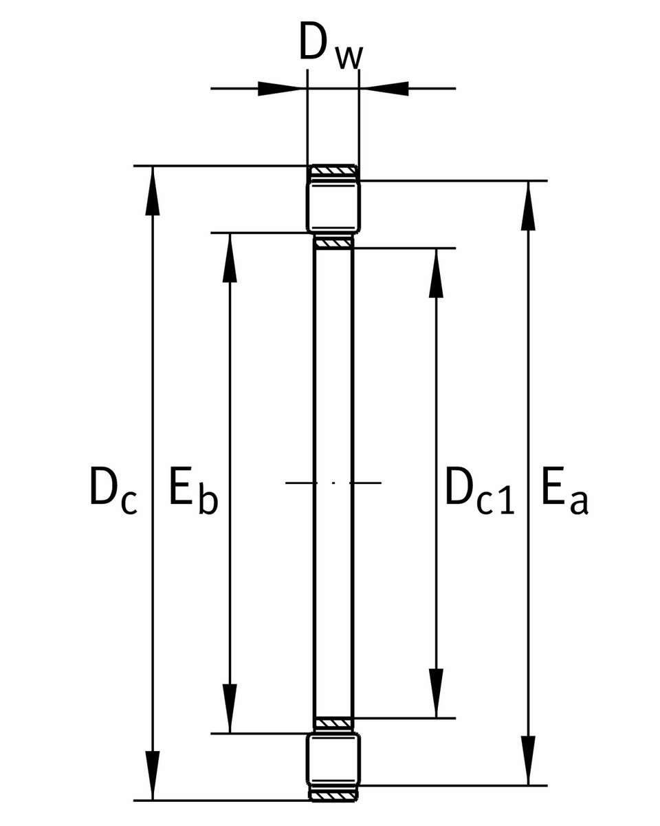 Упорный цилиндрический роликоподшипник без колец INA K81114-TV