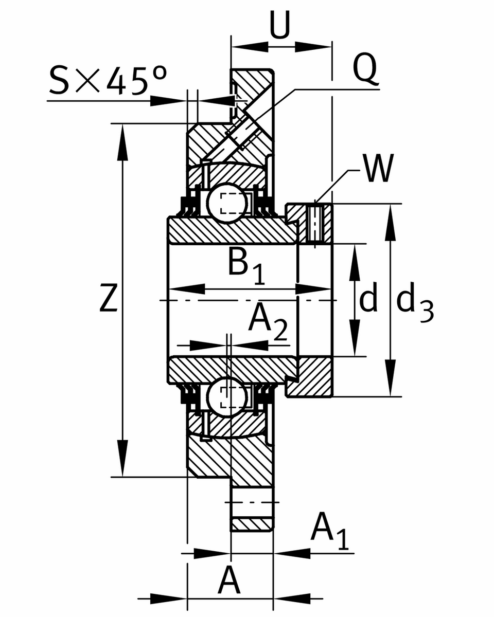 Фланцевый корпус INA TME45-XL (TME45)