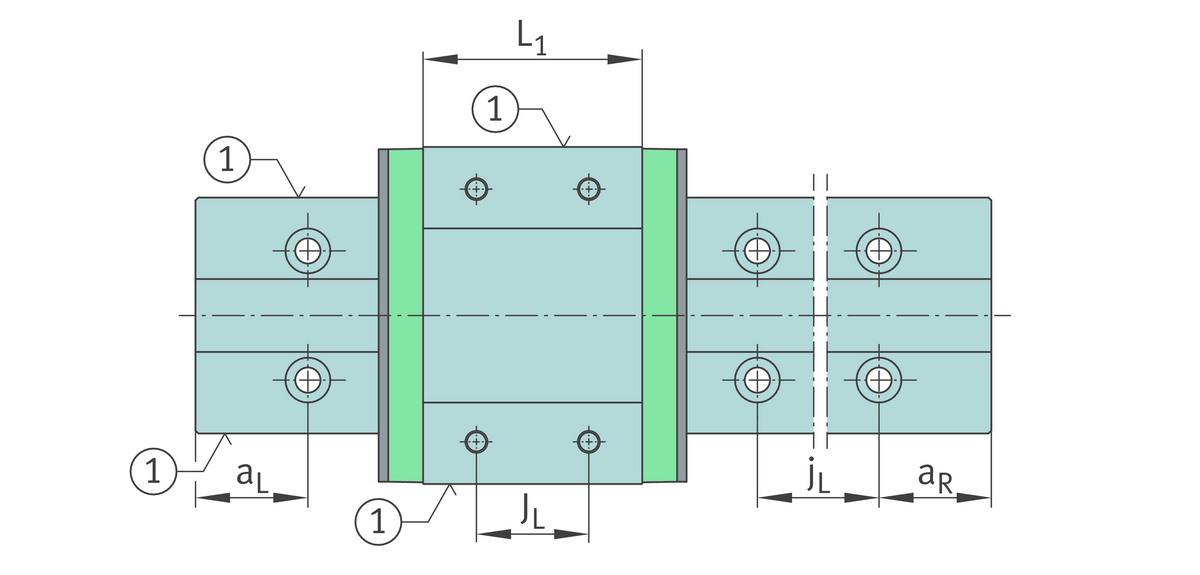 Профильный рельс INA TKDM15X2000-E-W-EWL-G2