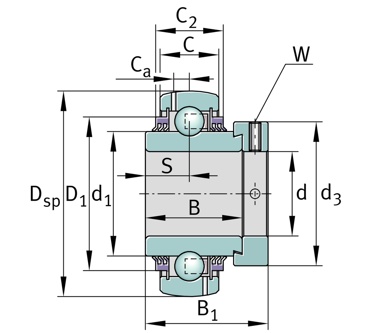 Радиальный закрепляемый шарикоподшипник INA GE30-XL-KTT-B-AS2/V