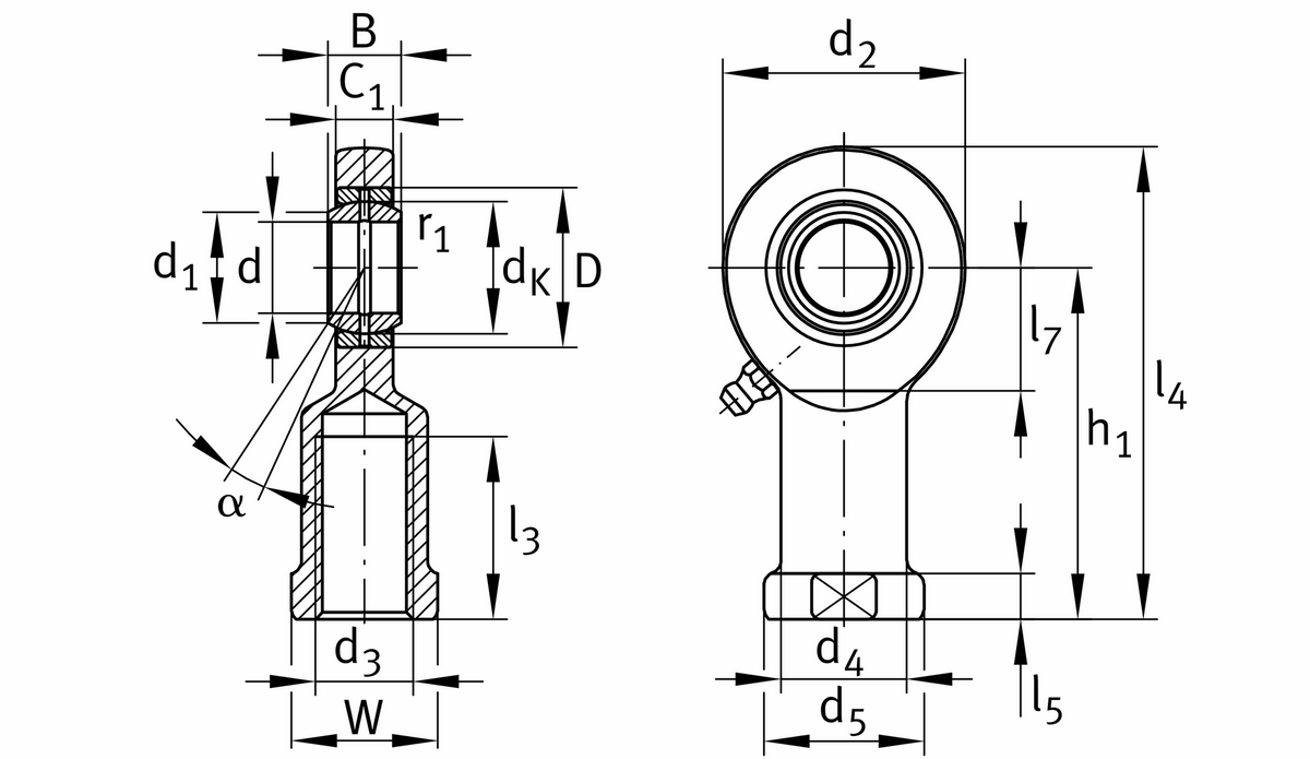Шарнирная головка INA GIL20-DO