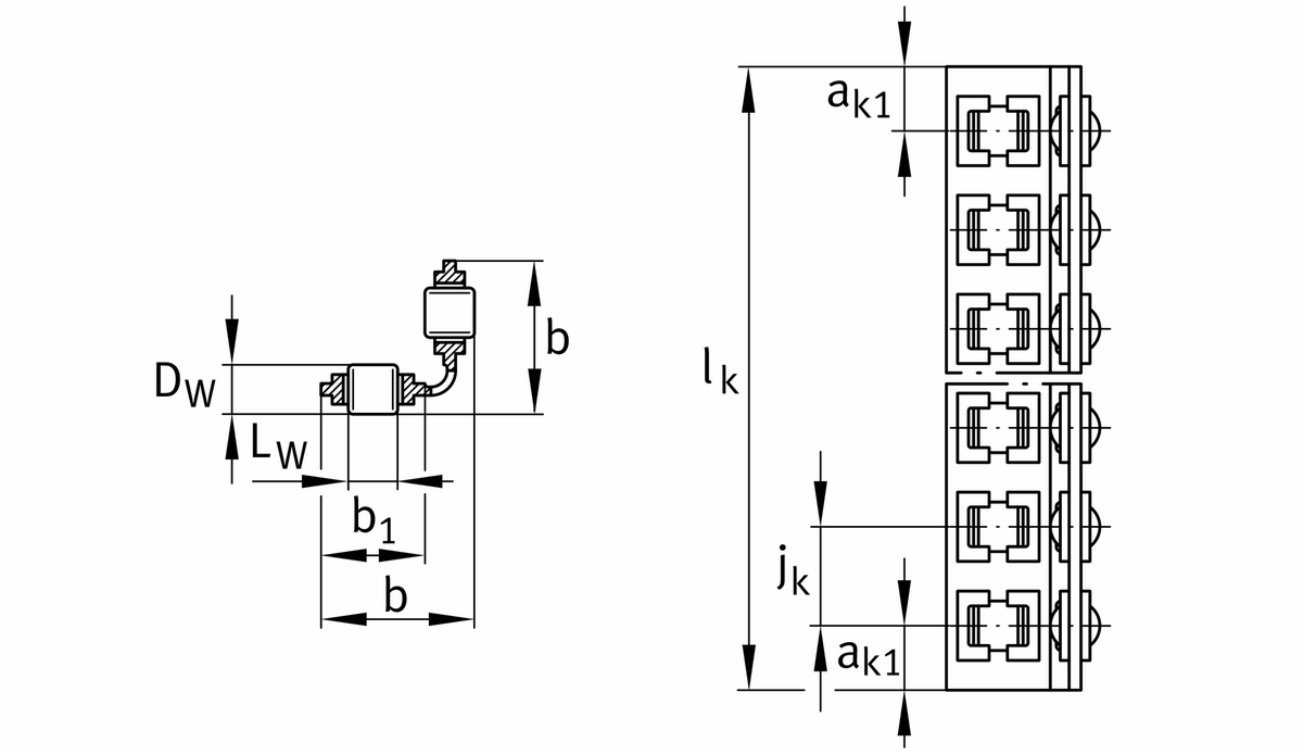 Линейные плоские подшипники INA HRW50