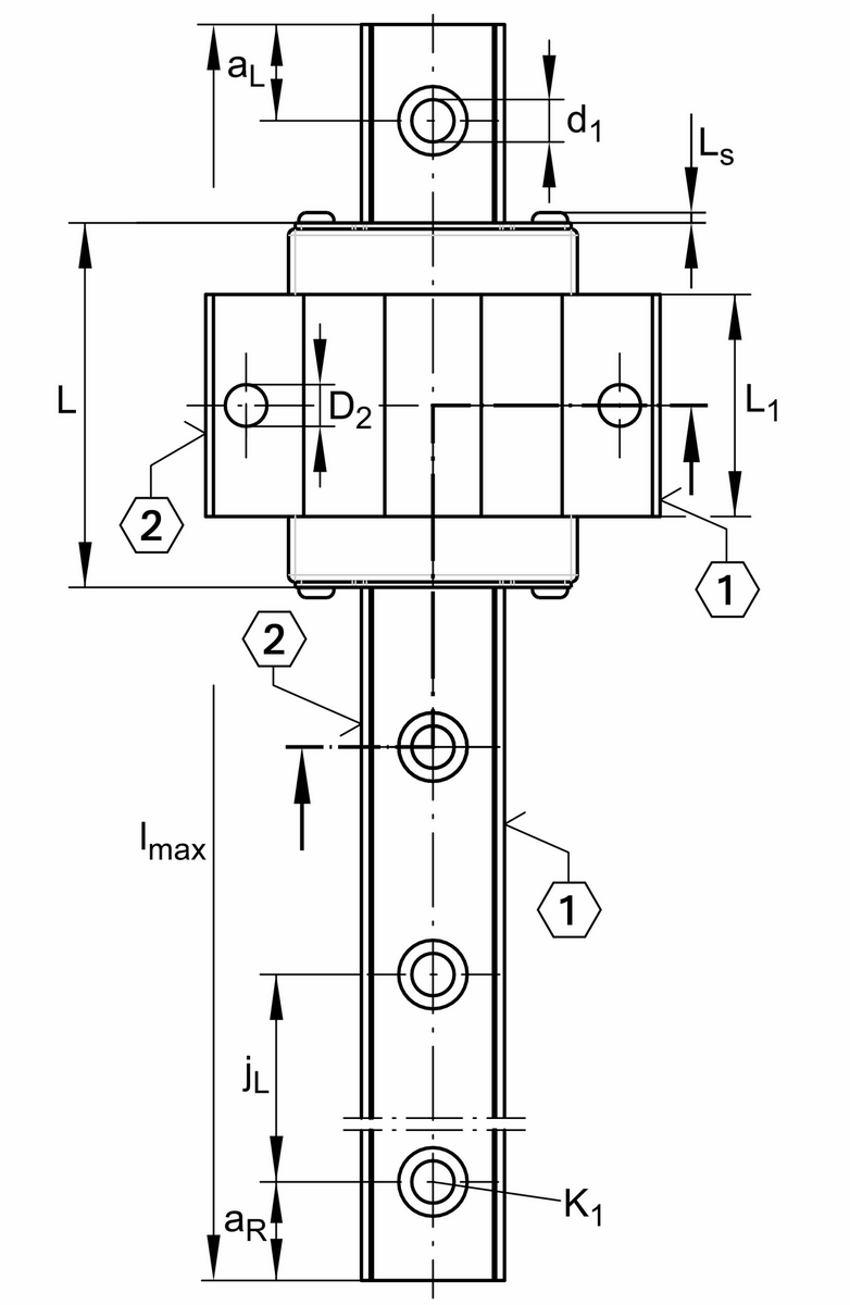 Каретка шариковой линейной направляющей качения с циркуляцией INA KWVE15-B-EC
