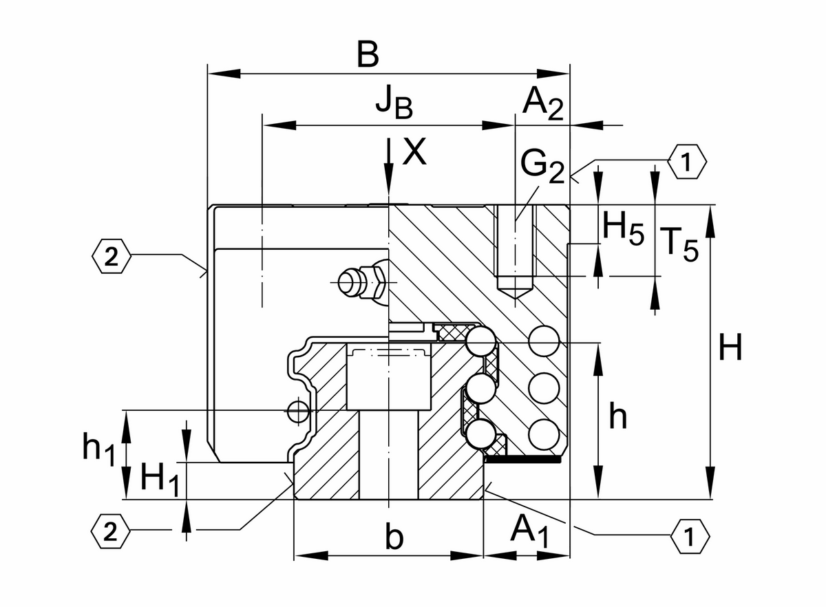 Шариковая линейная направляющая INA KUSE20-H