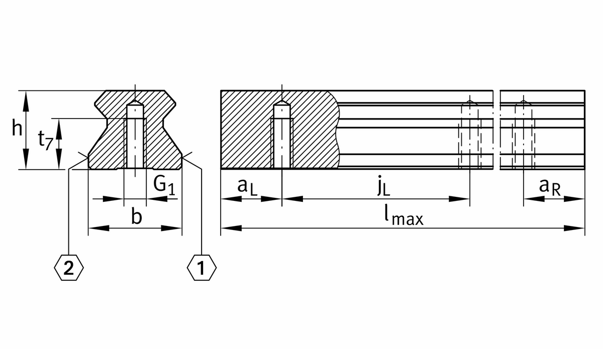 Профильный рельс INA TSX35-E-U