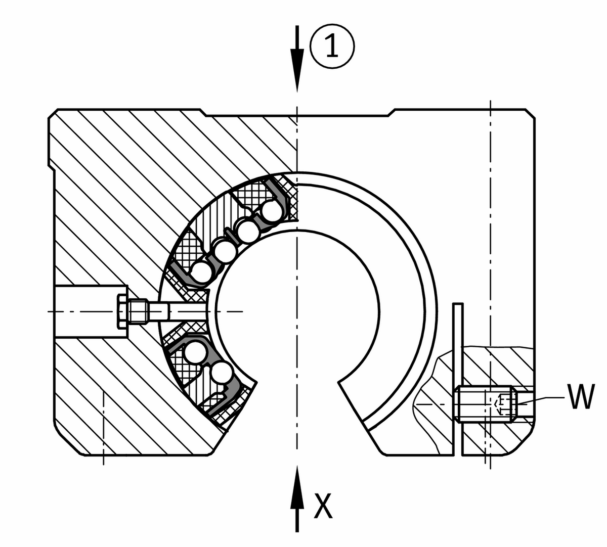 Узел с шарикоподшипником для линейного перемещения INA KTSOS12-PP-AS