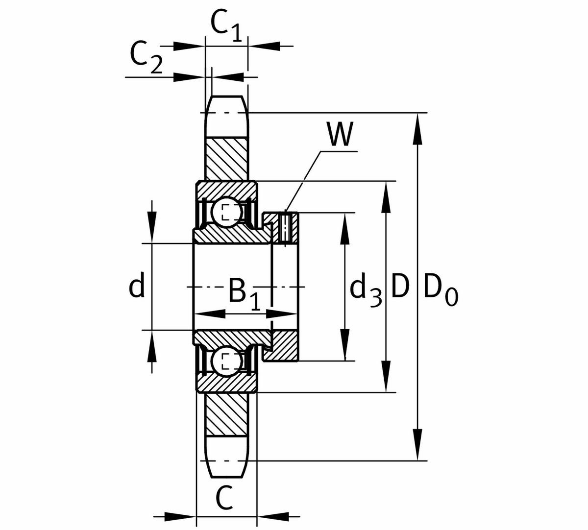 Звездочка-натяжитель цепи INA KSR15-B0-08-10-16-08-AH01