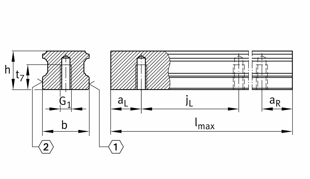 Профильный рельс INA TKSD25-U