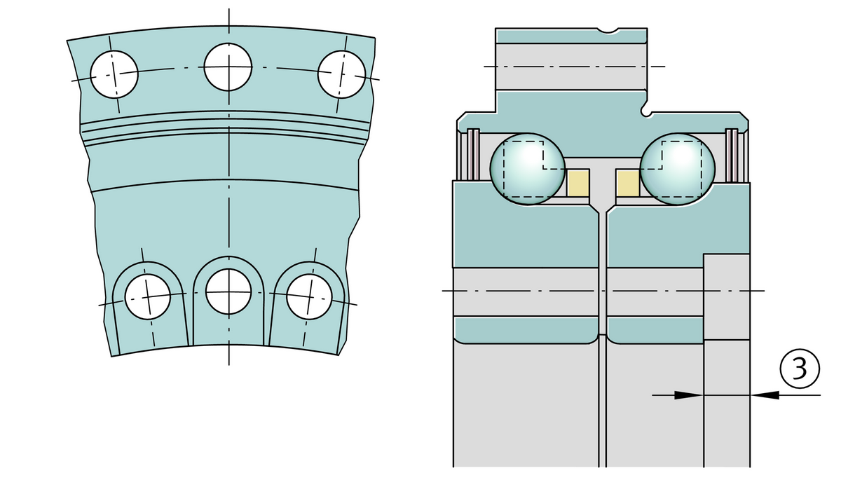 Упорно-радиальный шарикоподшипник INA ZKLDF325