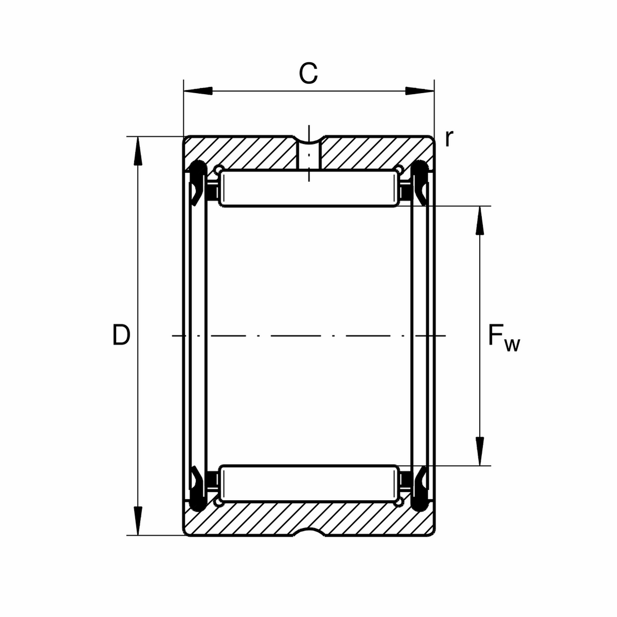 Радиальный роликоподшипник INA RNA4909-2RSR-XL (RNA4909-2RSR)