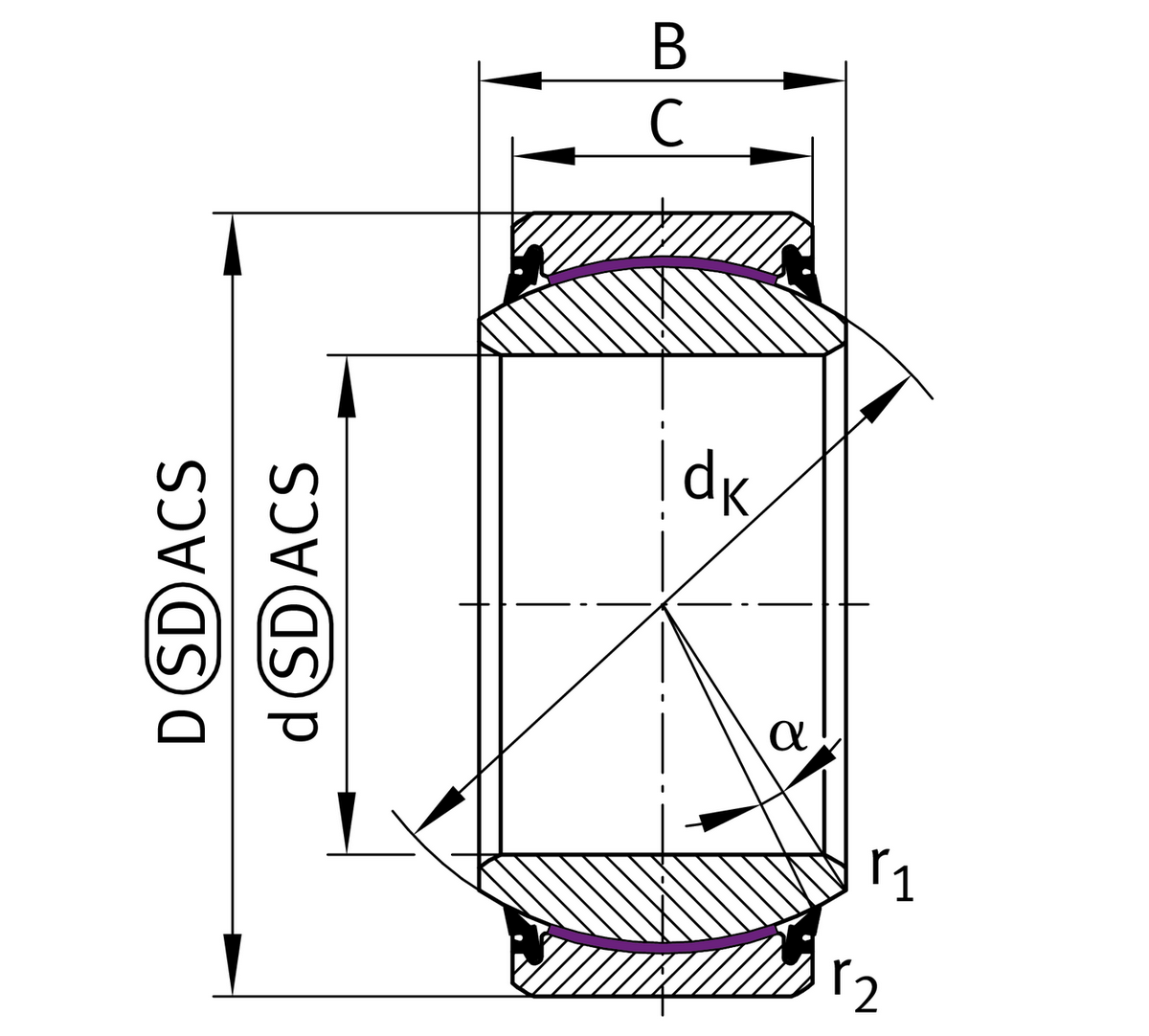 Сферический шарнирный подшипник INA GE180-UK-2RS-W7