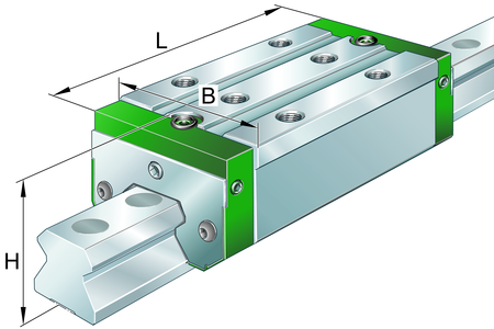 Каретка роликовой линейной направляющей качения с циркуляцией INA RWU35-F-H