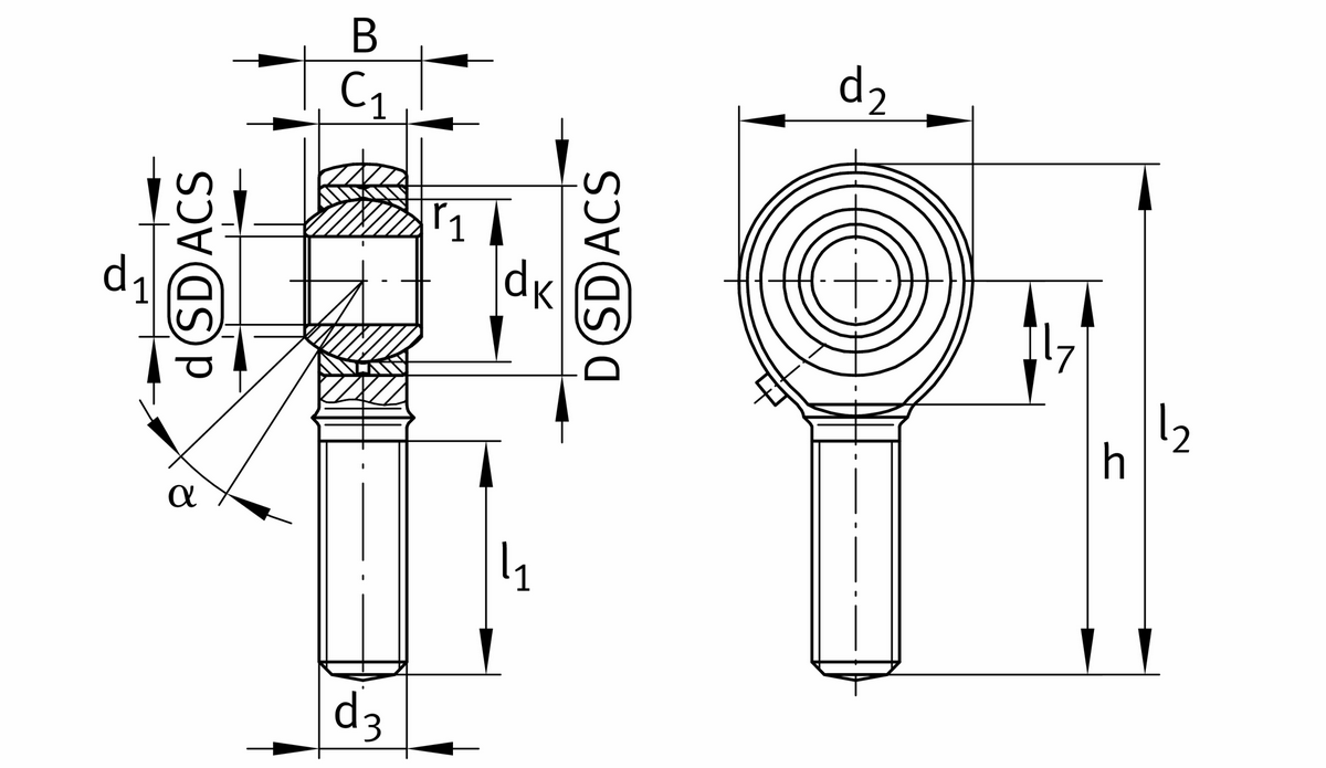Шарнирная головка INA GAKR22-PB