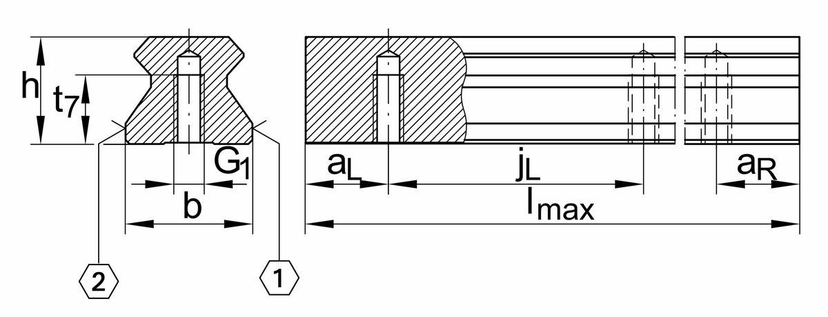 Профильный рельс INA TSX25-D-U