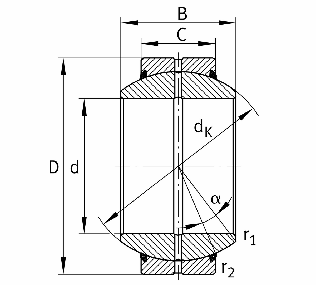 Сферический шарнирный подшипник INA GE140-FO-2TS