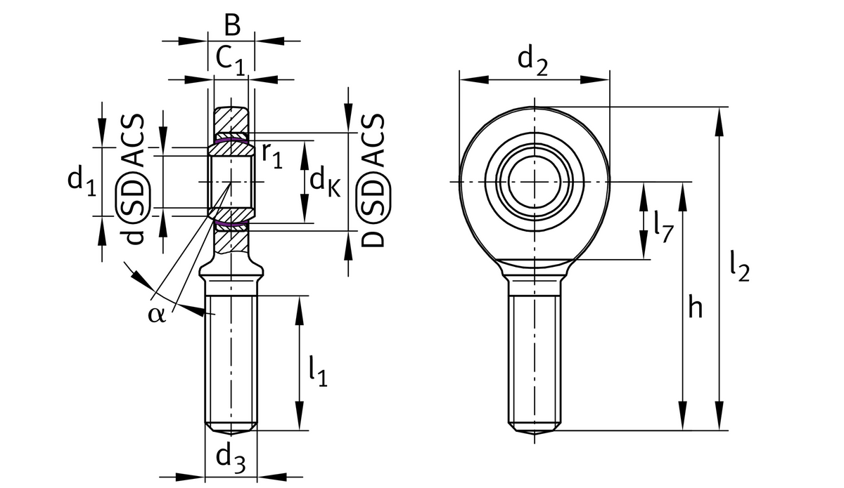 Шарнирная головка INA GAL80-UK-2RS
