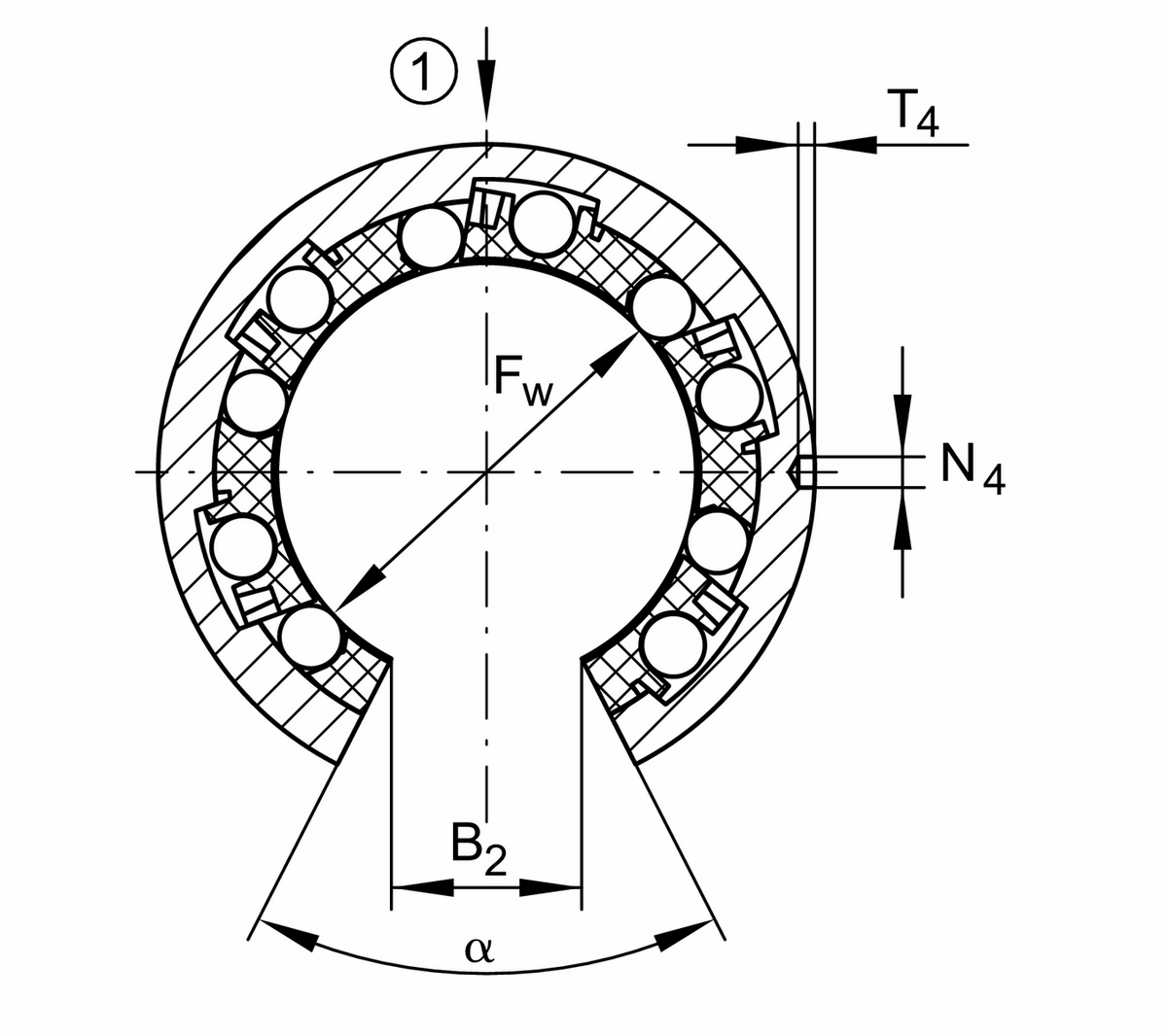 Шарикоподшипник для линейного перемещения INA KBO30