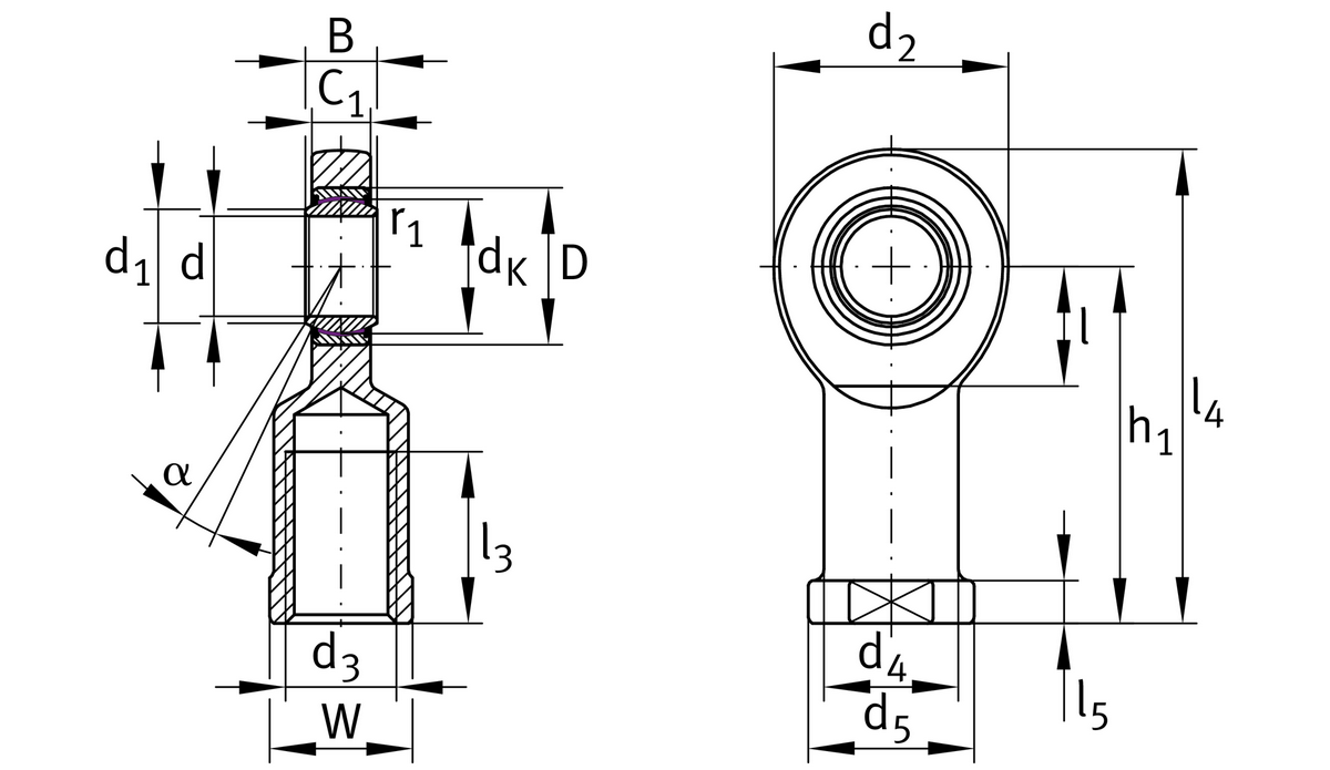 Шарнирная головка INA GIR70-UK-2RS
