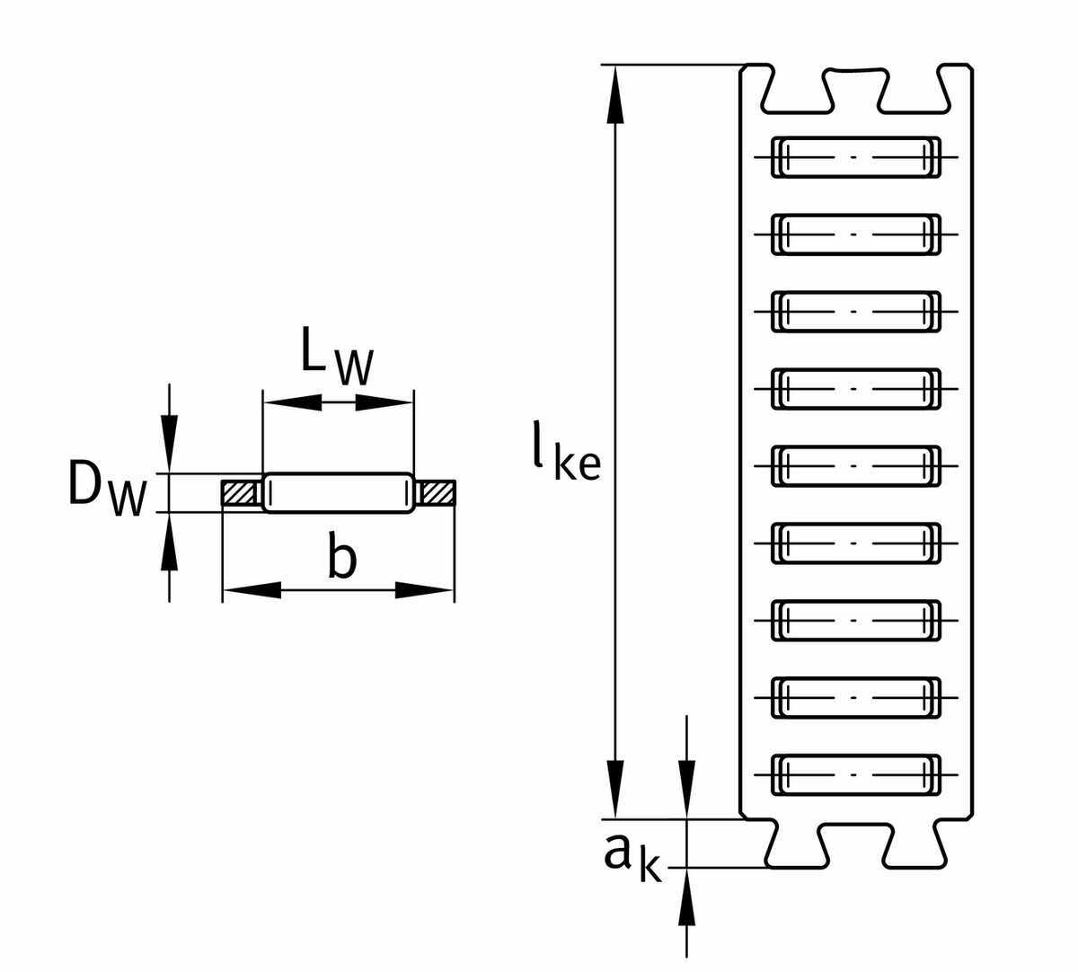Линейные плоские подшипники INA FF3020