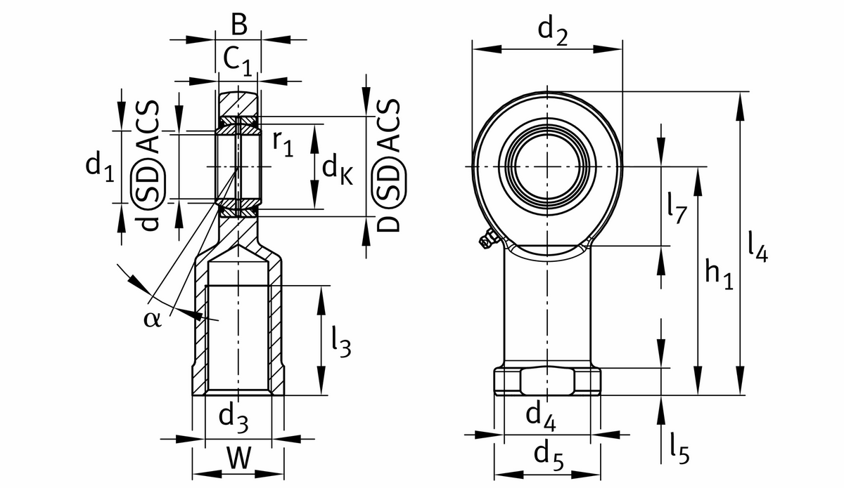 Шарнирная головка INA GIL60-DO-2RS