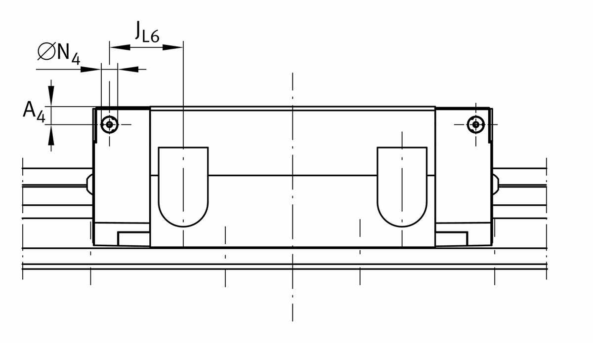 Каретка роликовой линейной направляющей качения с циркуляцией INA RWU35-F-L