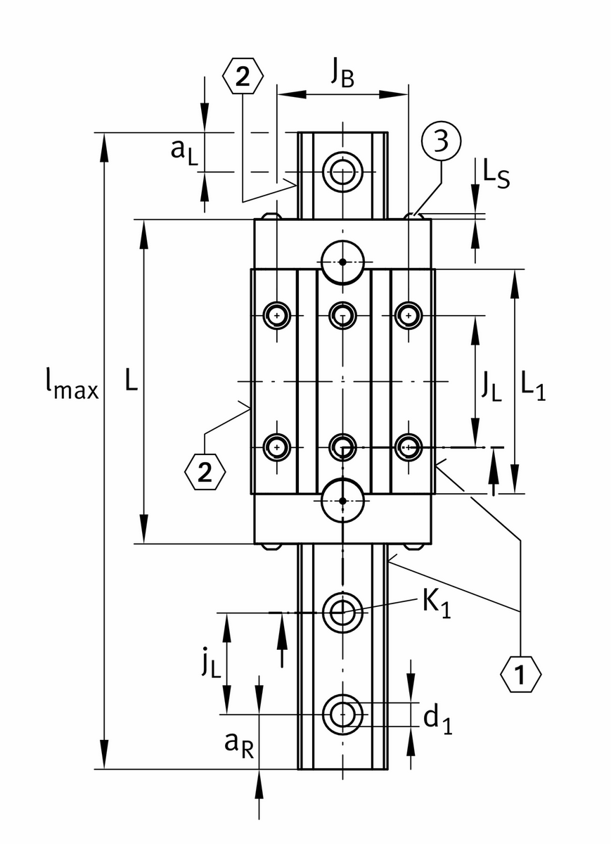 Каретка роликовой линейной направляющей качения с циркуляцией INA RWU65-F-SL