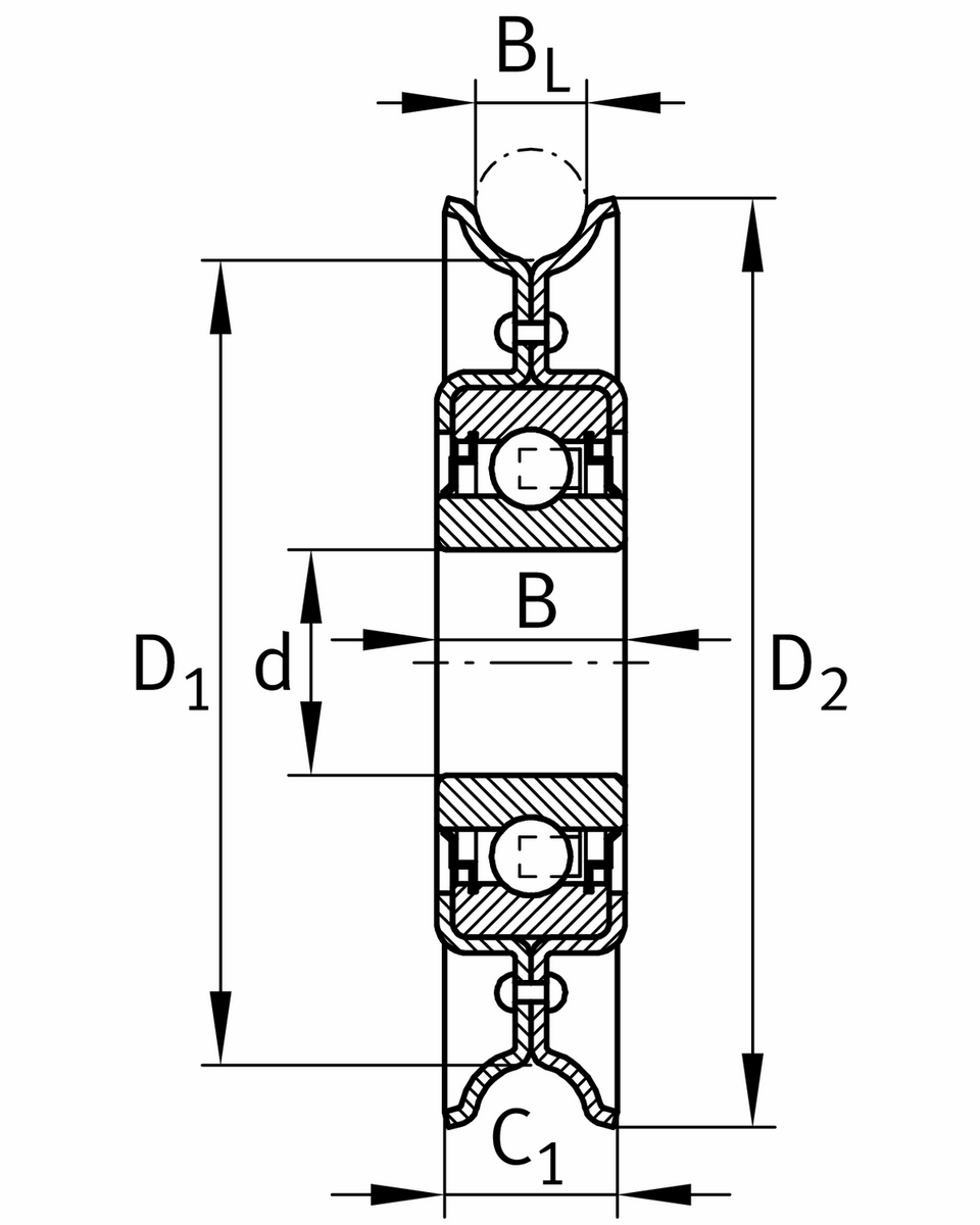 Ролики-натяжители ремня INA RSRD20-160-L0 (RSR D.20.160.LO)